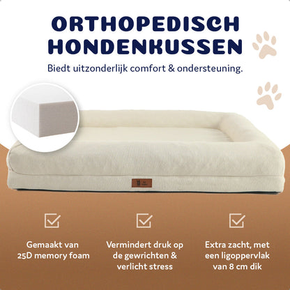 Luxe othopedische hondenkussen met memory foam en drukvermindering op gewrichten