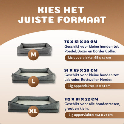 verschillende afmetingen hondenbed voor verschillende hondenrassen