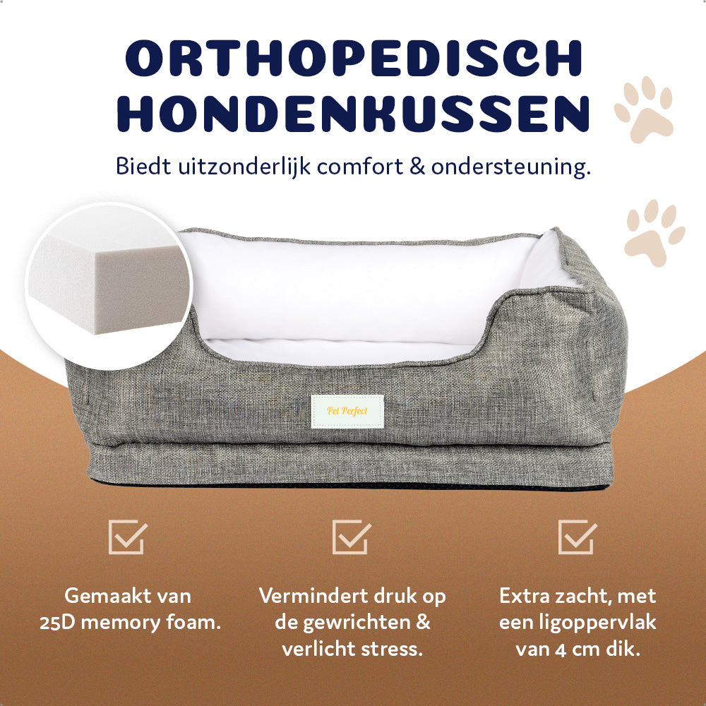 betaalbaar hondenkussen met memory foam en ondersteuning voor de gewrichten