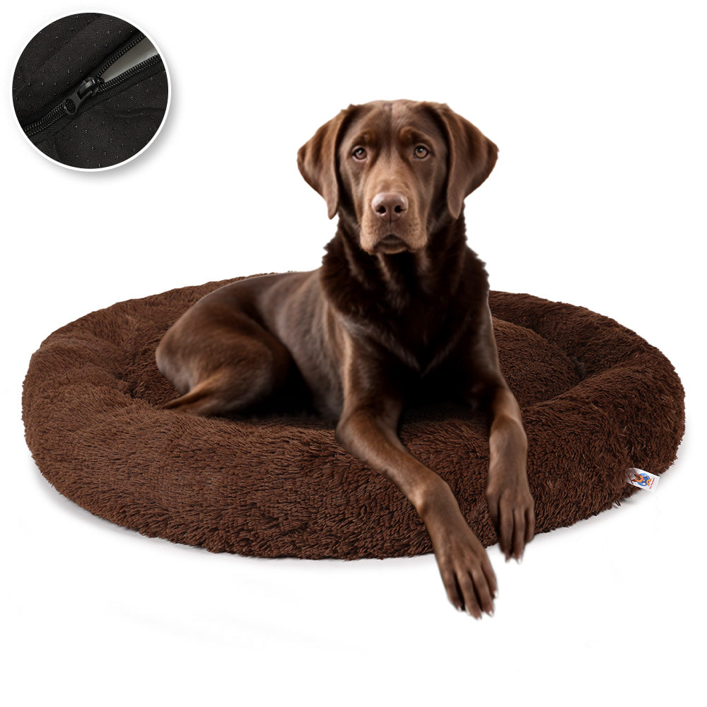 donut hondenmand bruin met labrador