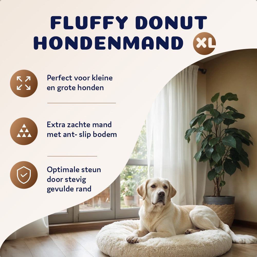 fluffy donut hondenmand XL kenmerken