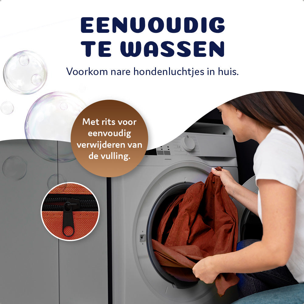 hoes van de orthopedische hondenbed dat afneembaar is en in de wasmachine kan